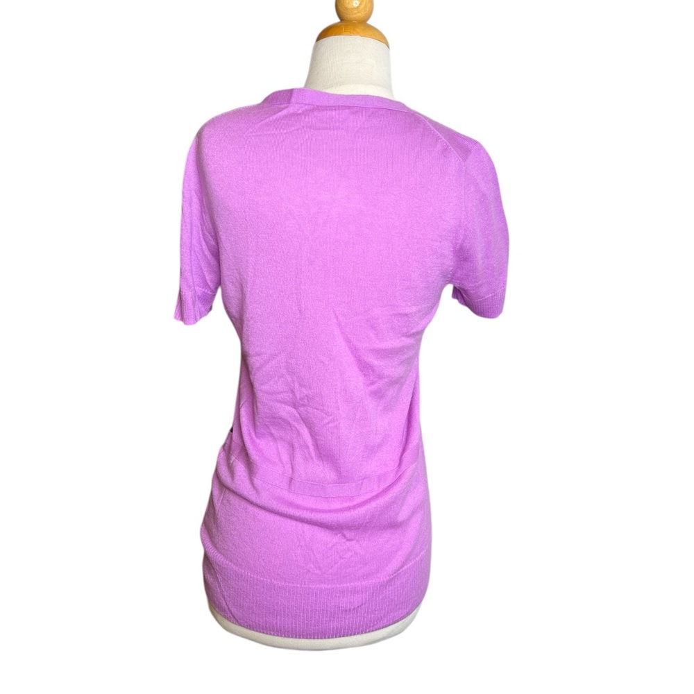 J.Crew Purple Short Sleeve Cashmere Sweater – Button Front - Picture 2 of 12